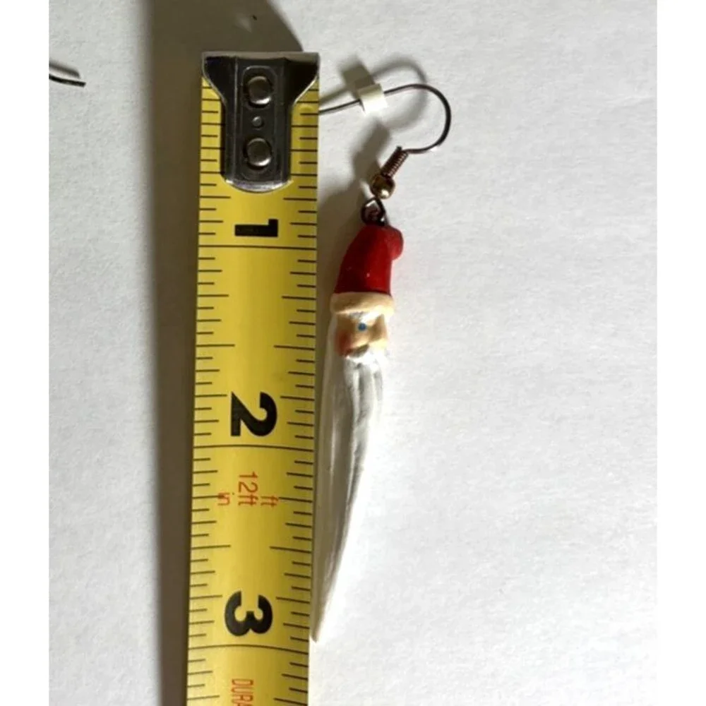 Santa Claus Pencil Shaped Earrings Resin 3